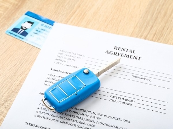 Car Keys with Rental Agreement